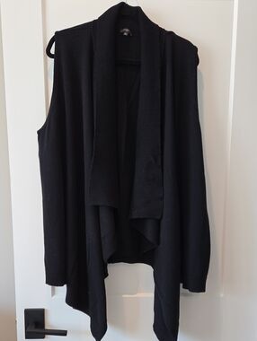 Talbots Black Draped Open-Front Women's Cardigan